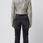 GREY DISTRESSED LEATHER JACKET