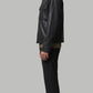 DARK BLACK LEATHER BOMBER JACKET