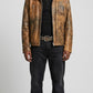 VINTAGE LIGHT BROWN DISTRESSED LEATHER JACKET