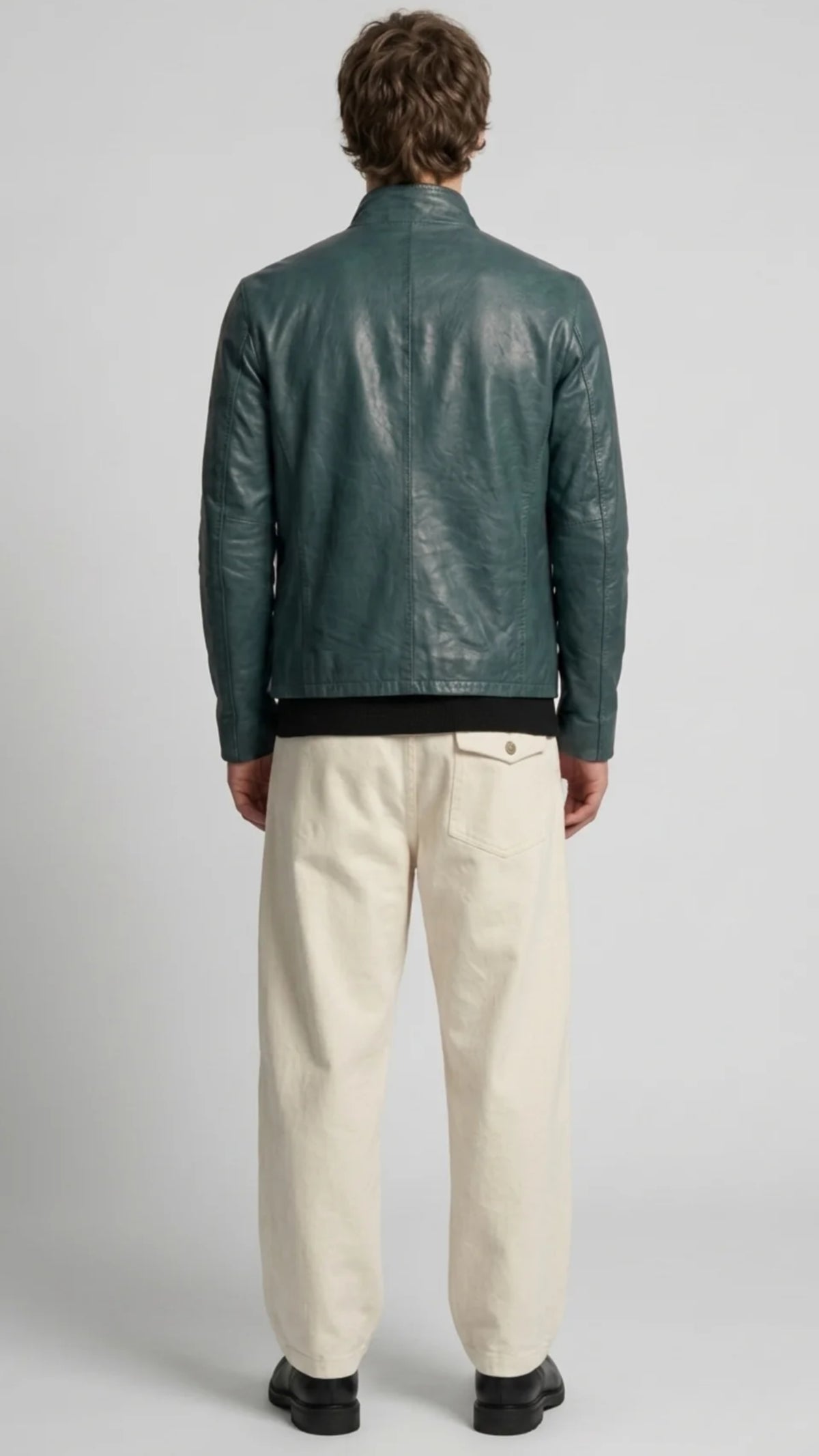 DARK CYAN LEATHER JACKET