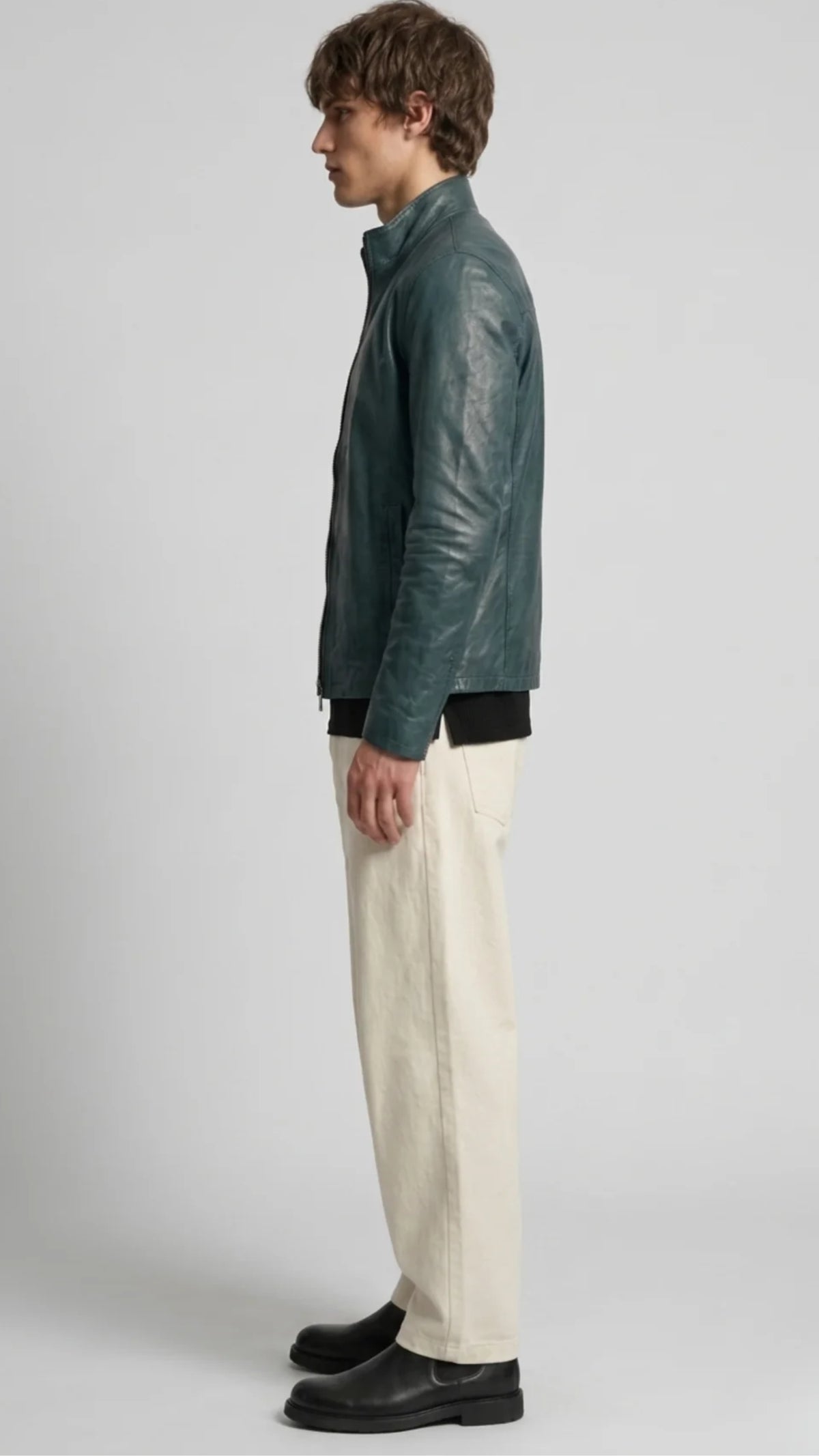 DARK CYAN LEATHER JACKET