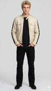 OFF-WHITE CAFE RACER LEATHER BIKER JACKET
