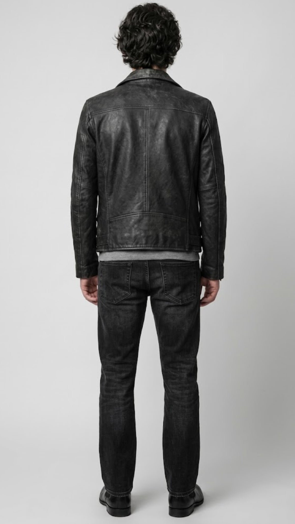 BLACK LEATHER MOTO JACKET