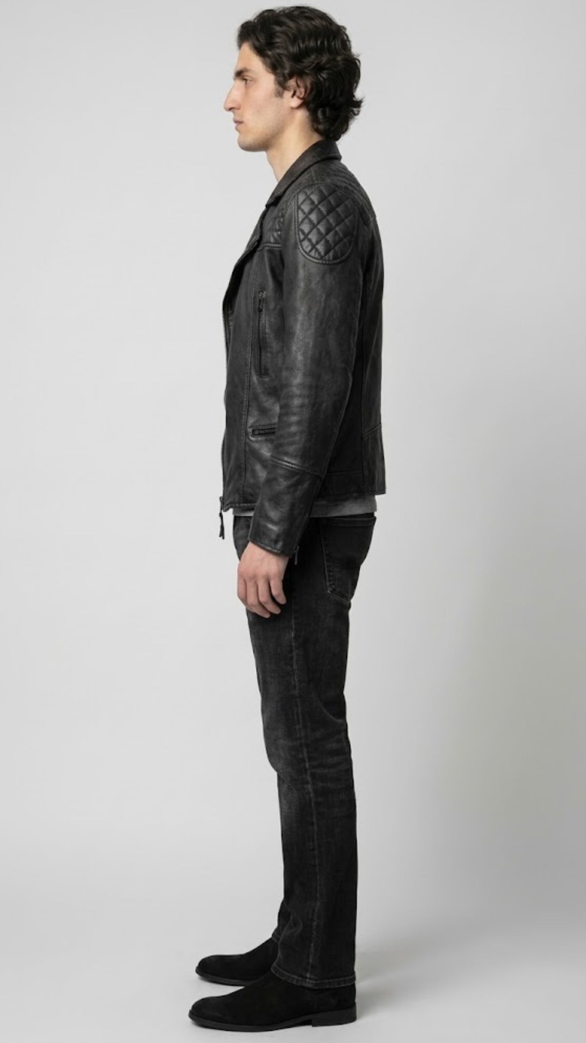 BLACK LEATHER MOTO JACKET