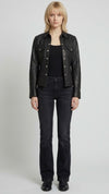 PREMIUM BLACK LEATHER TRUCKER JACKET