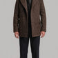 DARK BROWN LONG WOOL PEA-COAT