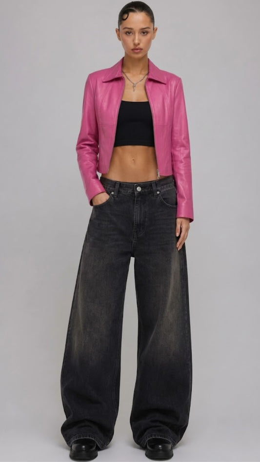 PINK LEATHER JACKET