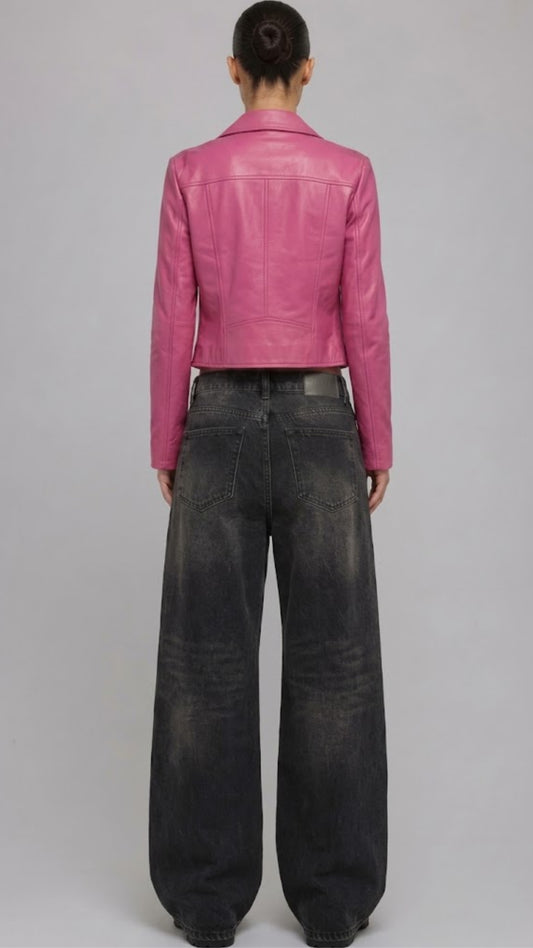 PINK LEATHER JACKET