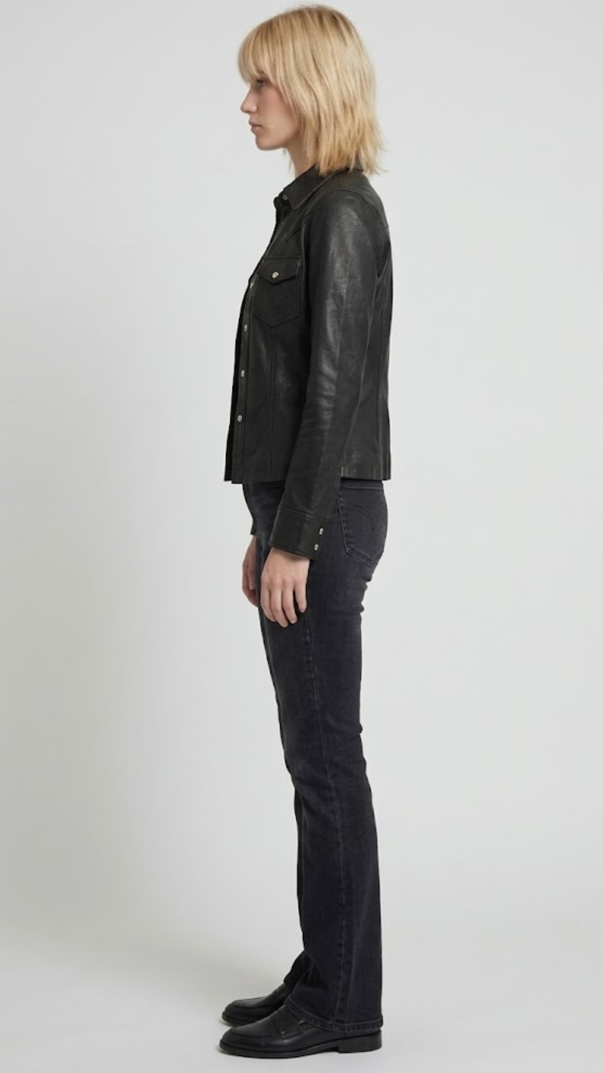 PREMIUM BLACK LEATHER TRUCKER JACKET