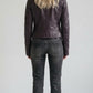 DARK PURPLE LEATHER BIKER JACKET