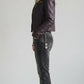 DARK PURPLE LEATHER BIKER JACKET