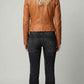 LIGHT BROWN LEATHER BIKER JACKET