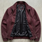 Flat lay studio photography of Jackero premium dark red cotton casual jacket
