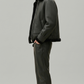 Classic black winter leather jacket with high-quality shearling collar details by Jackero.