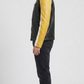 Regular fit men's tricolor leather motorcycle outerwear showing clean zippered cuffs and a streamlined athletic profile.