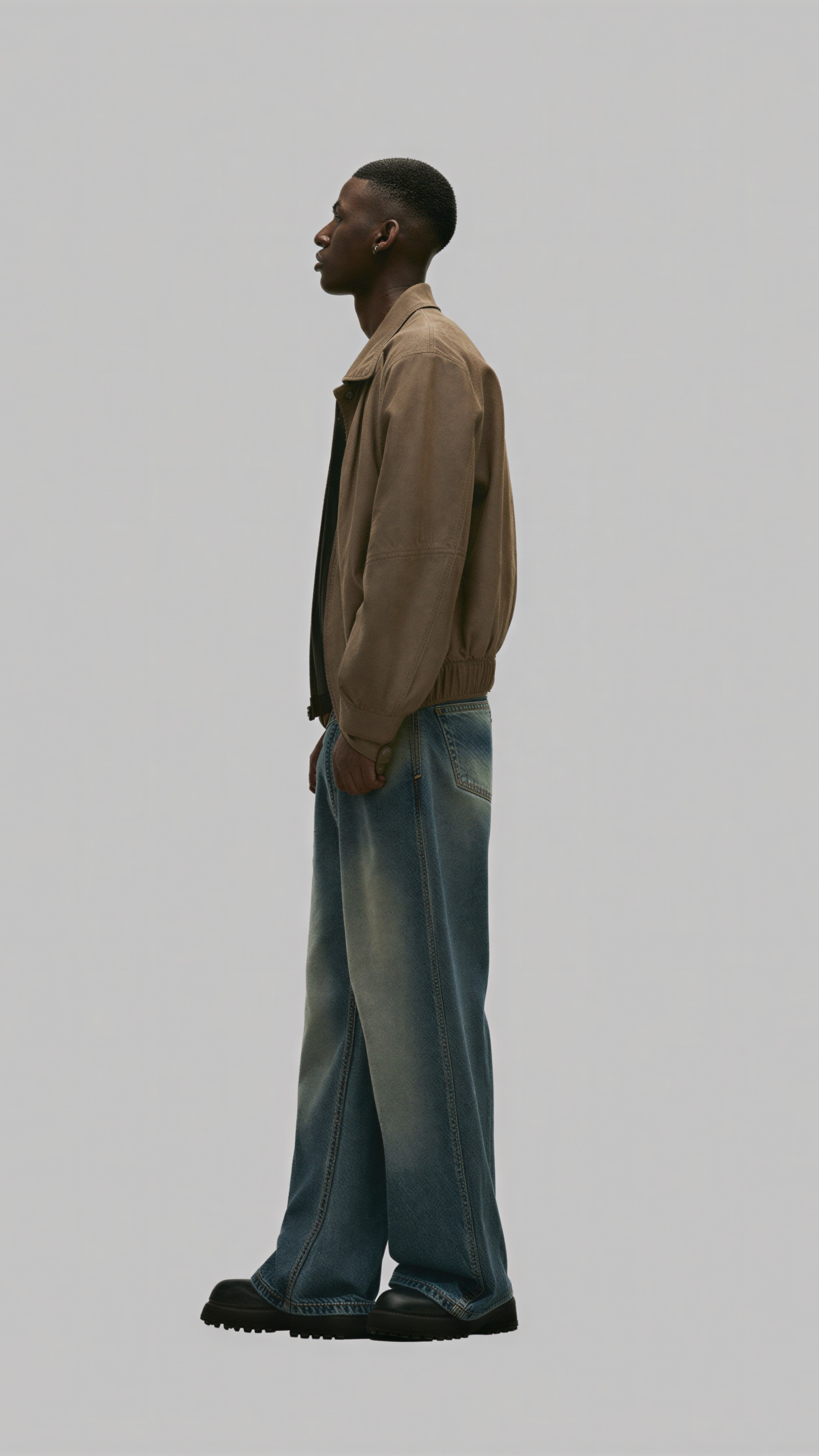 Jackero designer tan leather jacket for men, ideal for winter layering, displayed flat in high-resolution studio lighting.