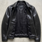 Premium men's black textured leather jacket by jackero for casual wear and winter fashion lookbook.
