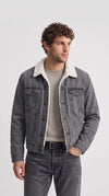 Master the winter streetwear game with the Jackero faded grey denim jacket, featuring a highly engaging plush faux shearling collar that brings unparalleled warmth and urban attitude to your wardrobe.