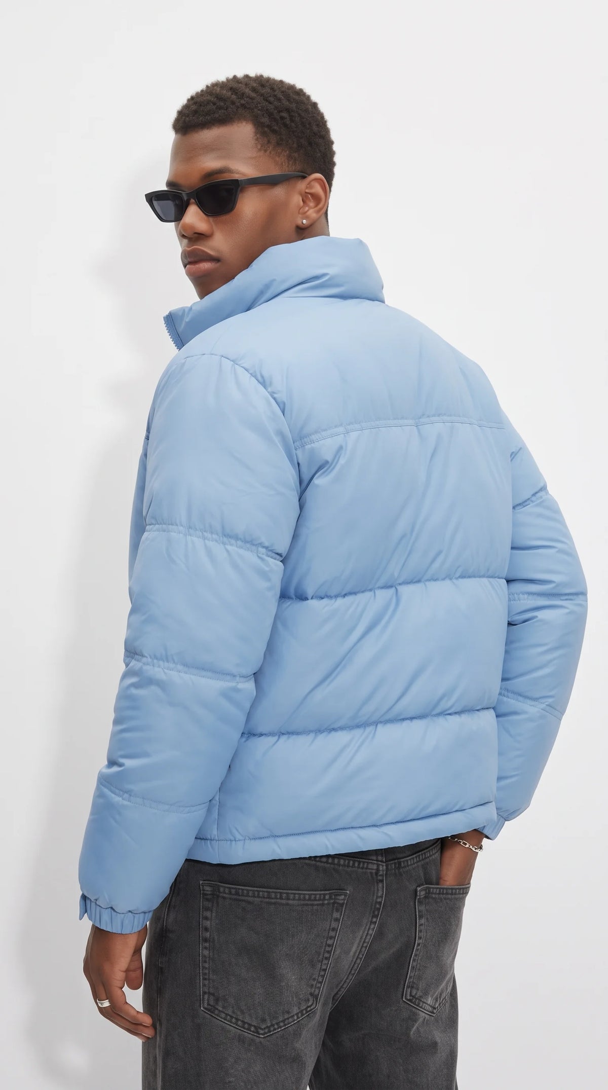 Keep your hypebeast energy high even in the freezing cold with this Jackero exclusive pastel blue quilted outerwear, designed for heavy street fashion impact.