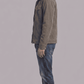 Durable charcoal grey suede field jacket with an adjustable collar and utility design, perfect for outdoor or casual wear.