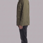 Durable army green utility jacket with functional pockets, designed for multi-season everyday wear and outdoor comfort.
