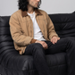 Men's everyday casual fashion showcasing a lightweight light brown soft cotton outerwear styled for a clean look.