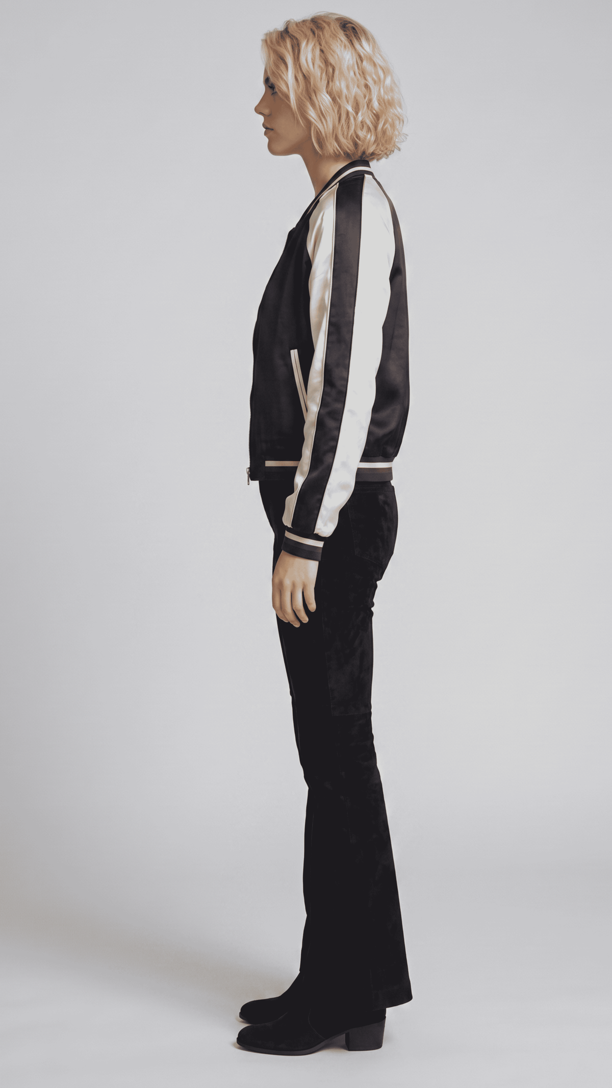 Tailored fit navy blue striped silk cotton outerwear perfect for transitioning from office to evening wear.