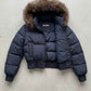 Interior insulated lining and inside pocket construction of Jackero dark navy puffer coat