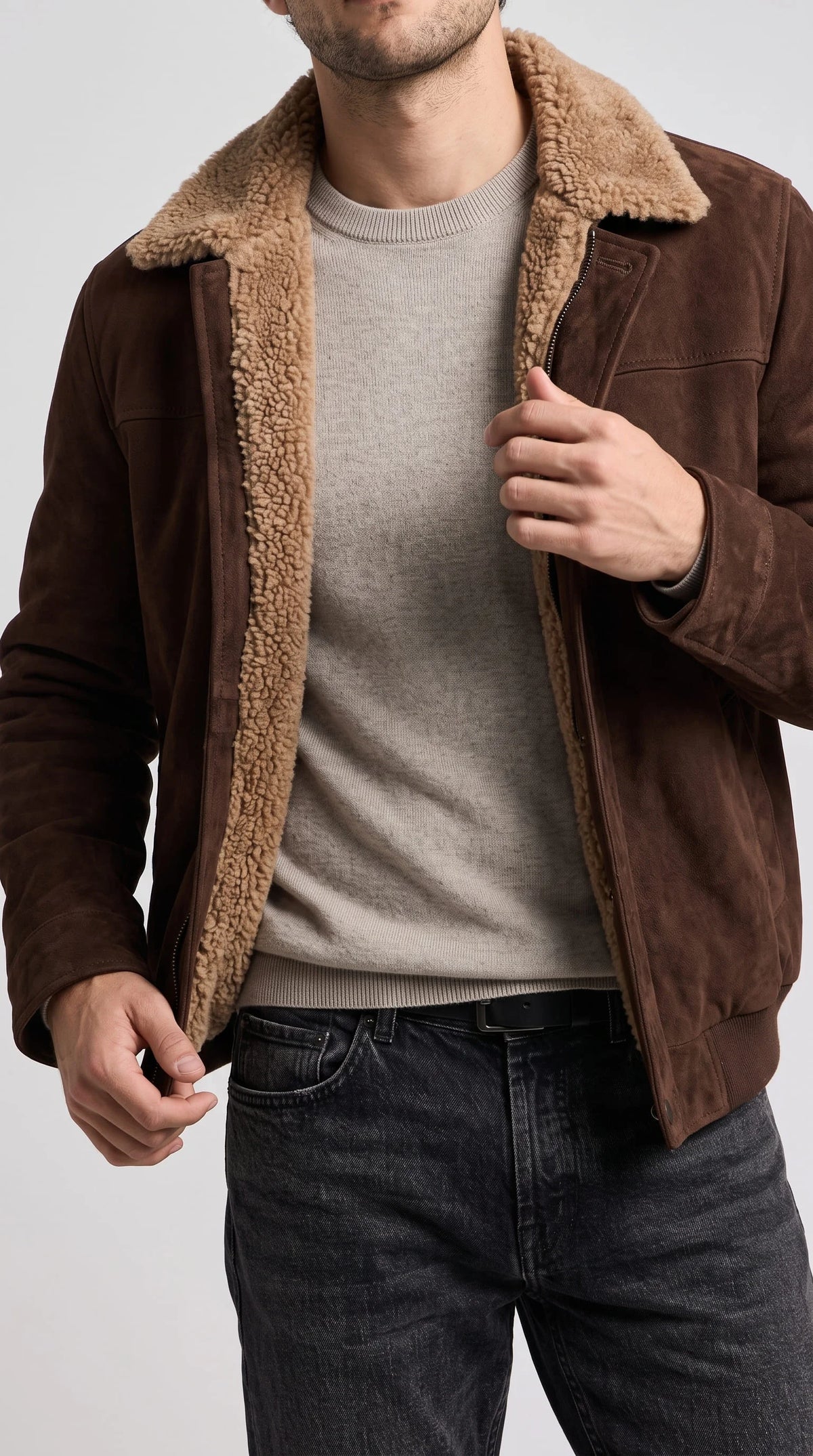 Redefine your seasonal wardrobe using the exclusive Jackero tonal brown suede winter jacket, bringing high-end tactile luxury and a rugged outerwear silhouette to your everyday hype apparel collection.