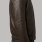 Jackero Brown leather jacket worn by a person on a plain background