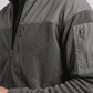 Close-up shot highlighting the ultra-soft texture and subtle color contrast between the dark grey and light grey suede panels.