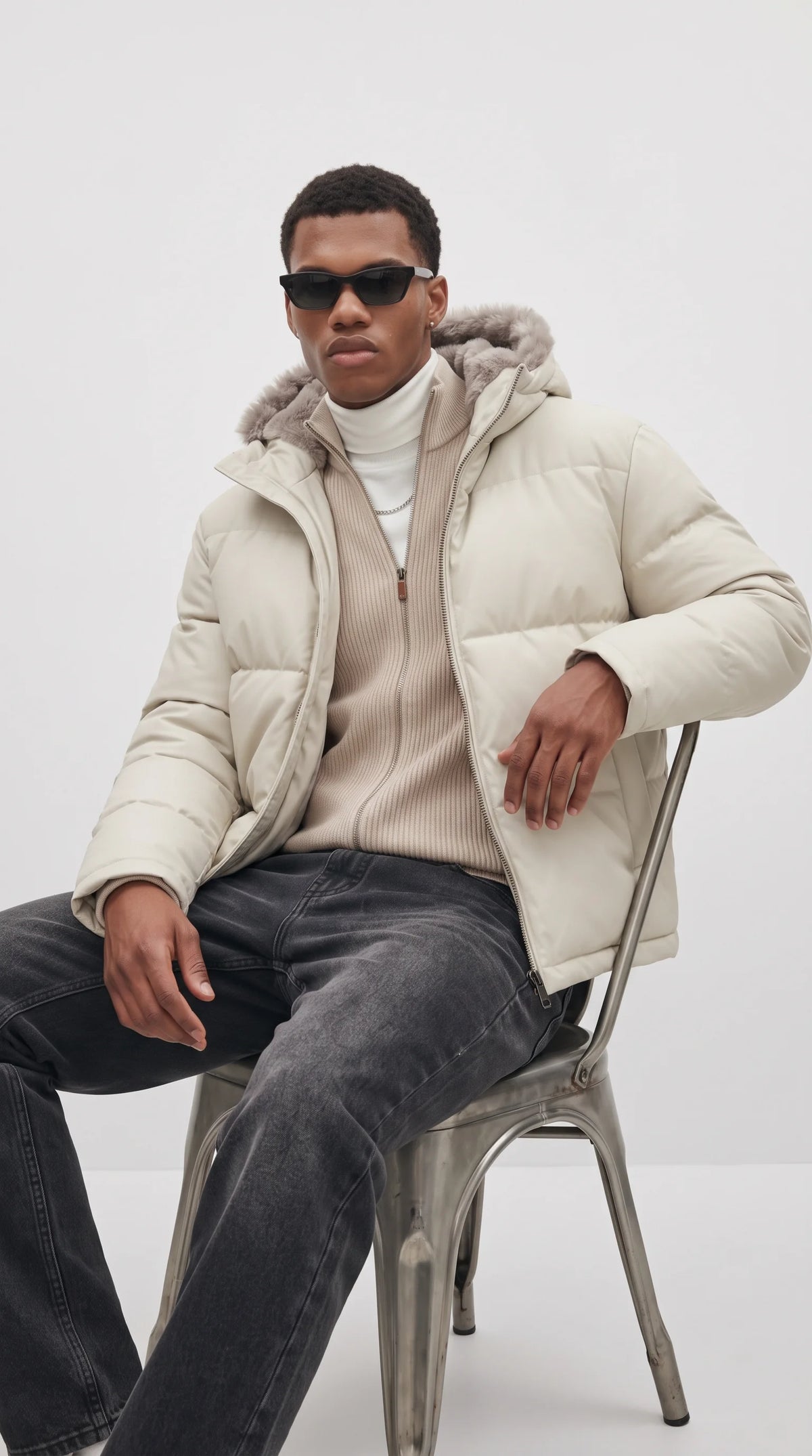 Make a massive statement this season in the Jackero premium white winter puffer, blending cozy heavyweight warmth with aggressive streetwear vibes and a highly stylish fur hood.