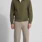 versatile olive green cotton utility jacket featuring a clean silhouette for a modern military-inspired look.