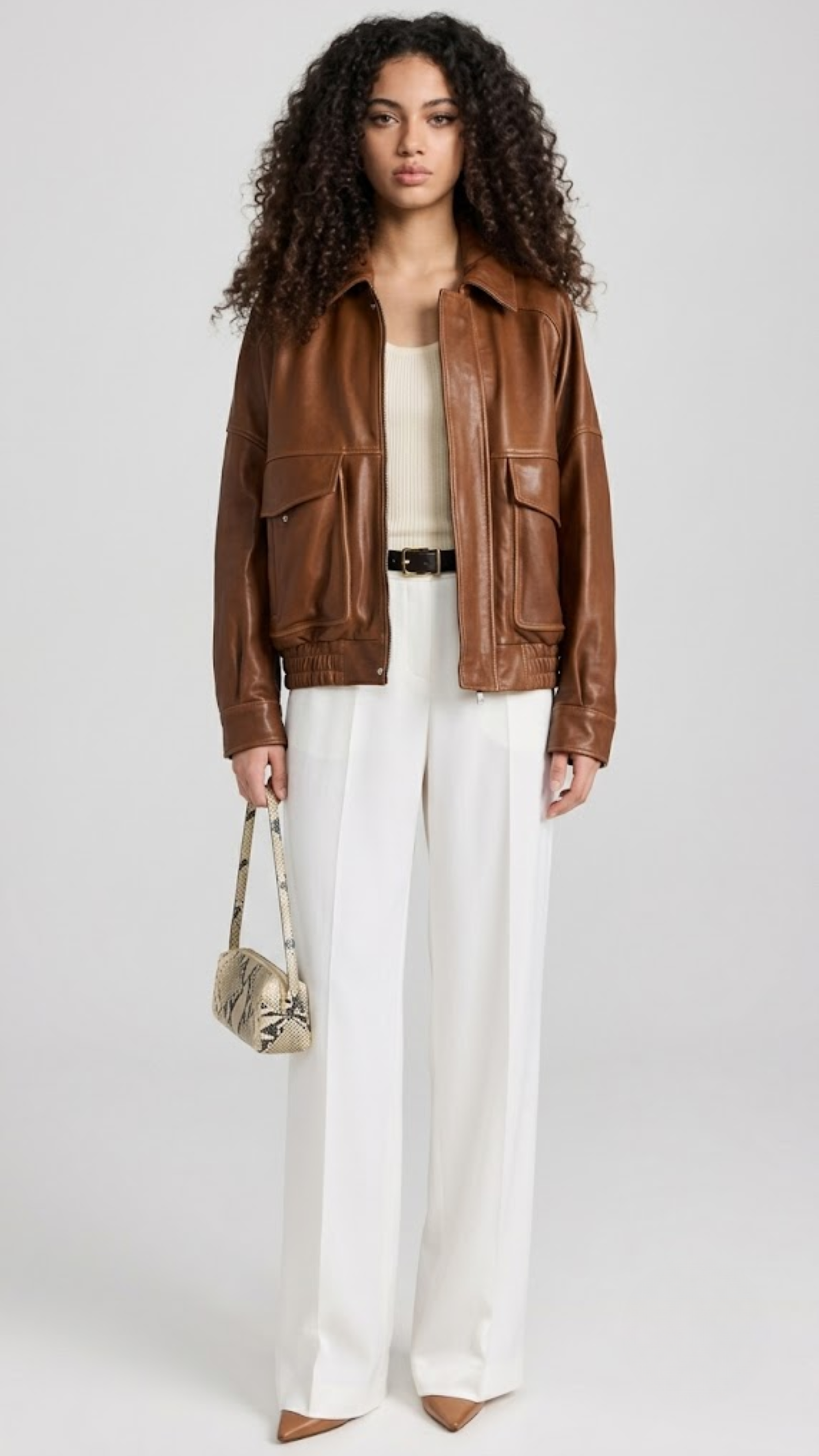 WOMEN'S BOMBER LEATHER JACKET